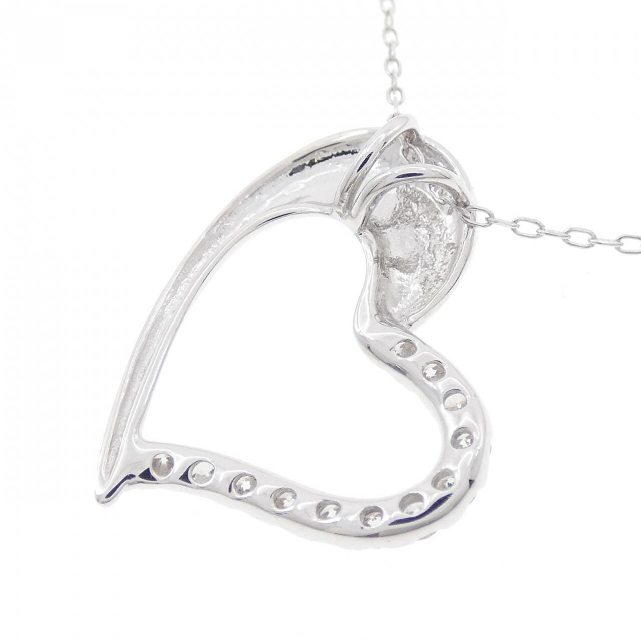 K18WG ハート ダイヤモンド ネックレス 0.24CT