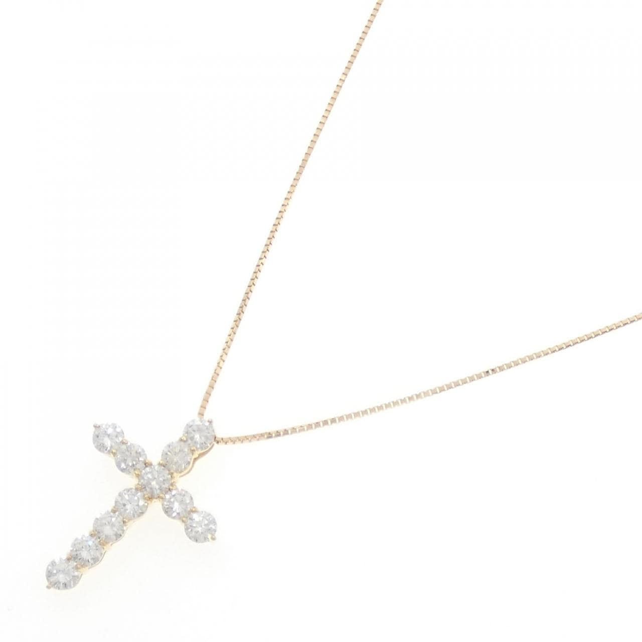[BRAND NEW] K18YG Diamond Necklace 2.239CT EF VS1-2 VG