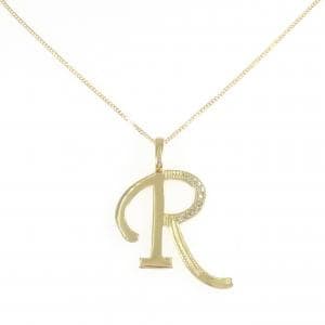 K18YG イニシャルR ダイヤモンド ネックレス 0.05CT
