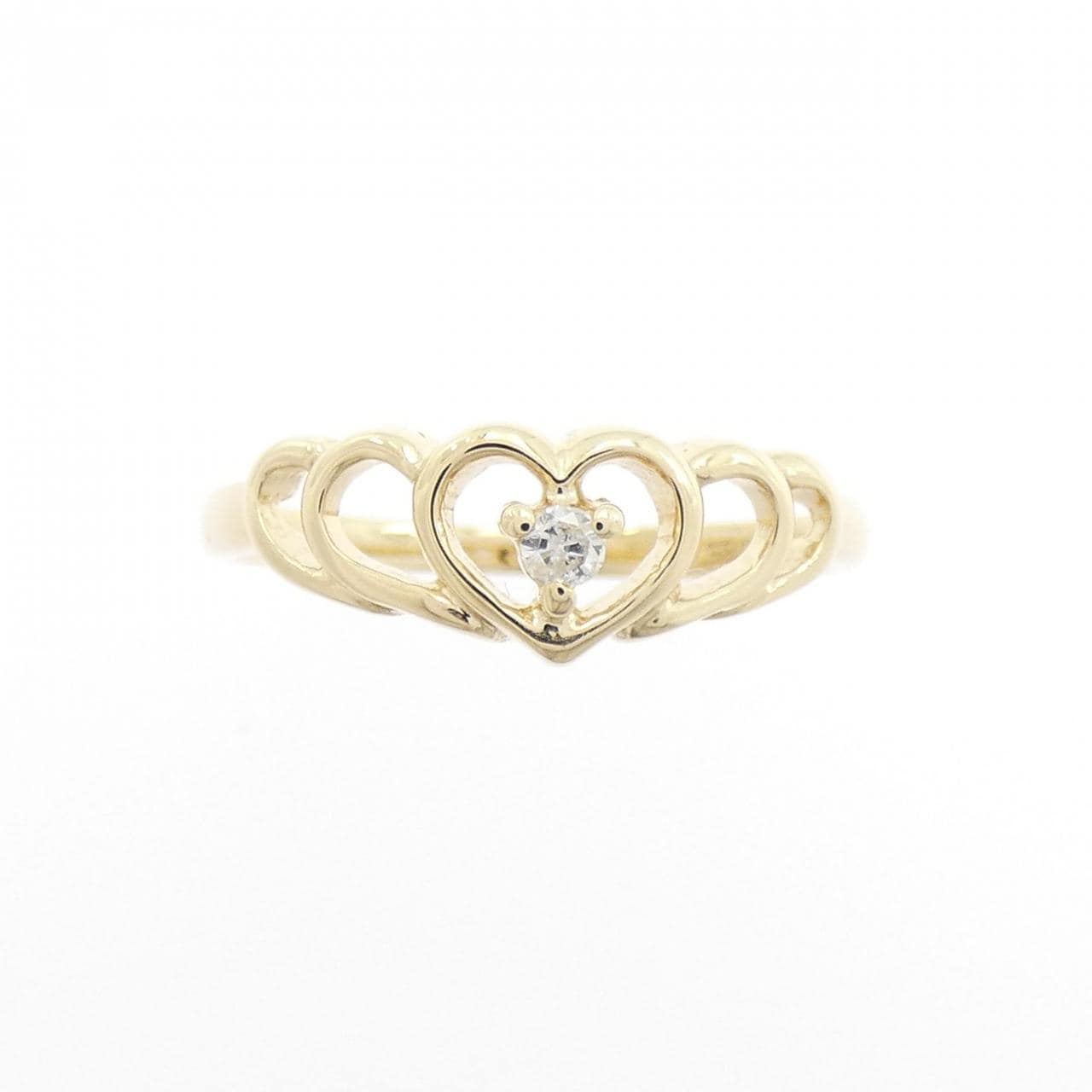585YG ハート ダイヤモンド リング