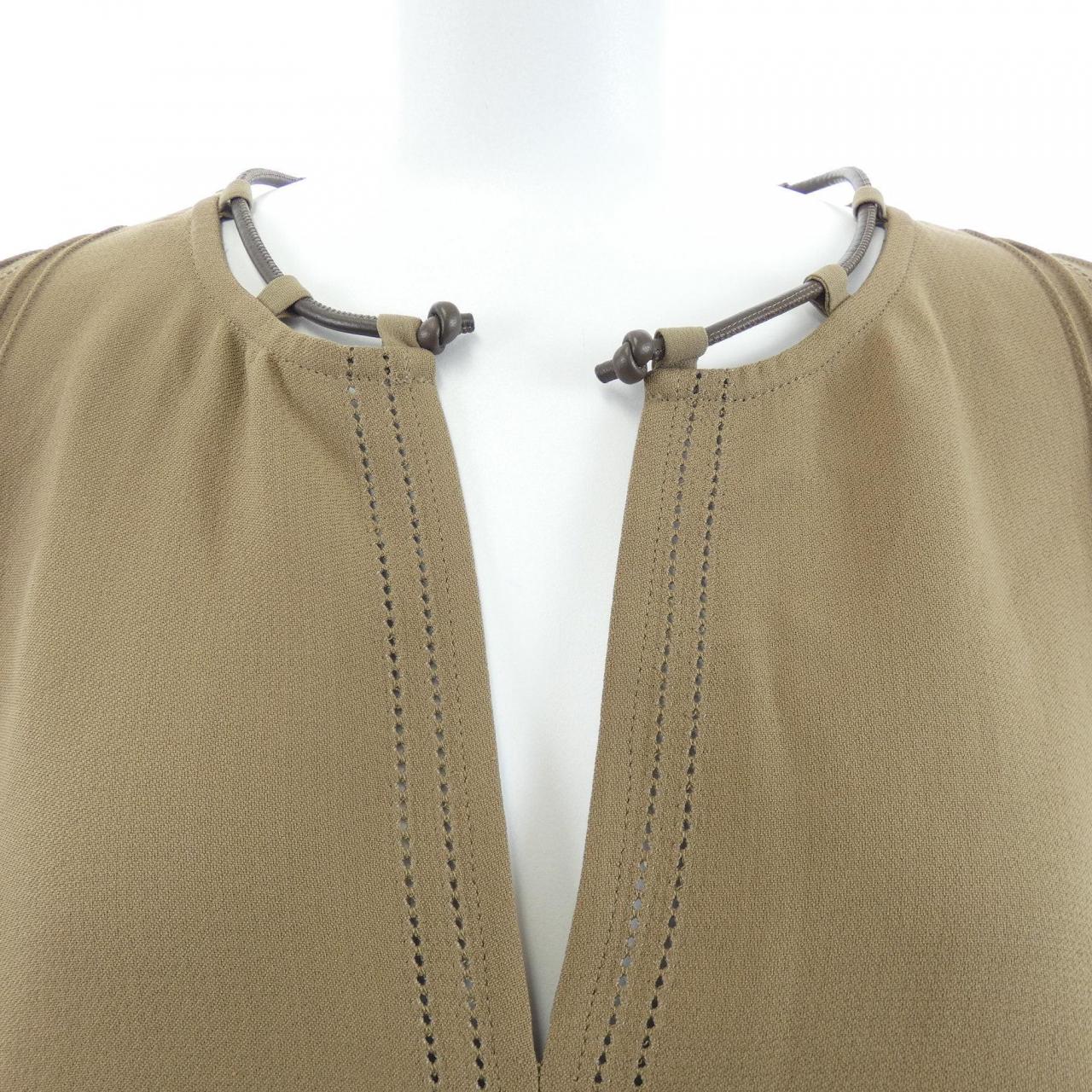エルメス HERMES シルククレープ テクスチャードコットン 2H0611DI トップス