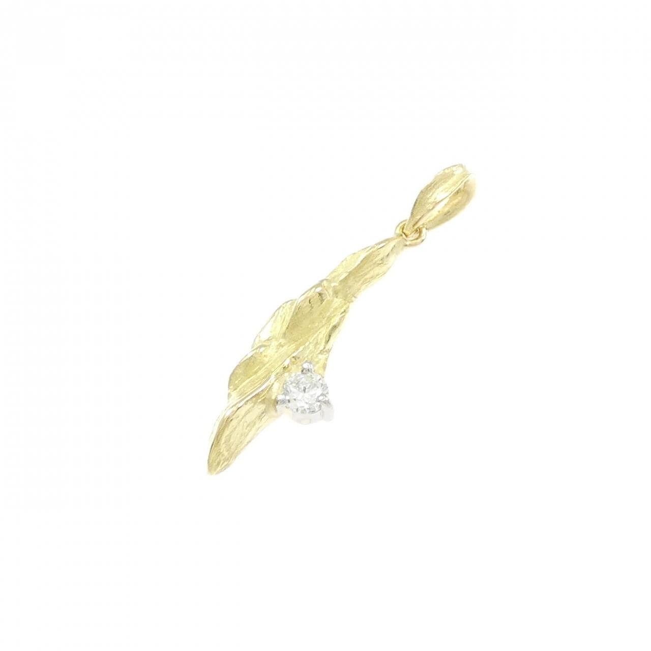 K18YG/PT900 ダイヤモンド ペンダント 0.11CT