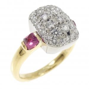 K18YG/PT900 ルビー リング 0.27CT