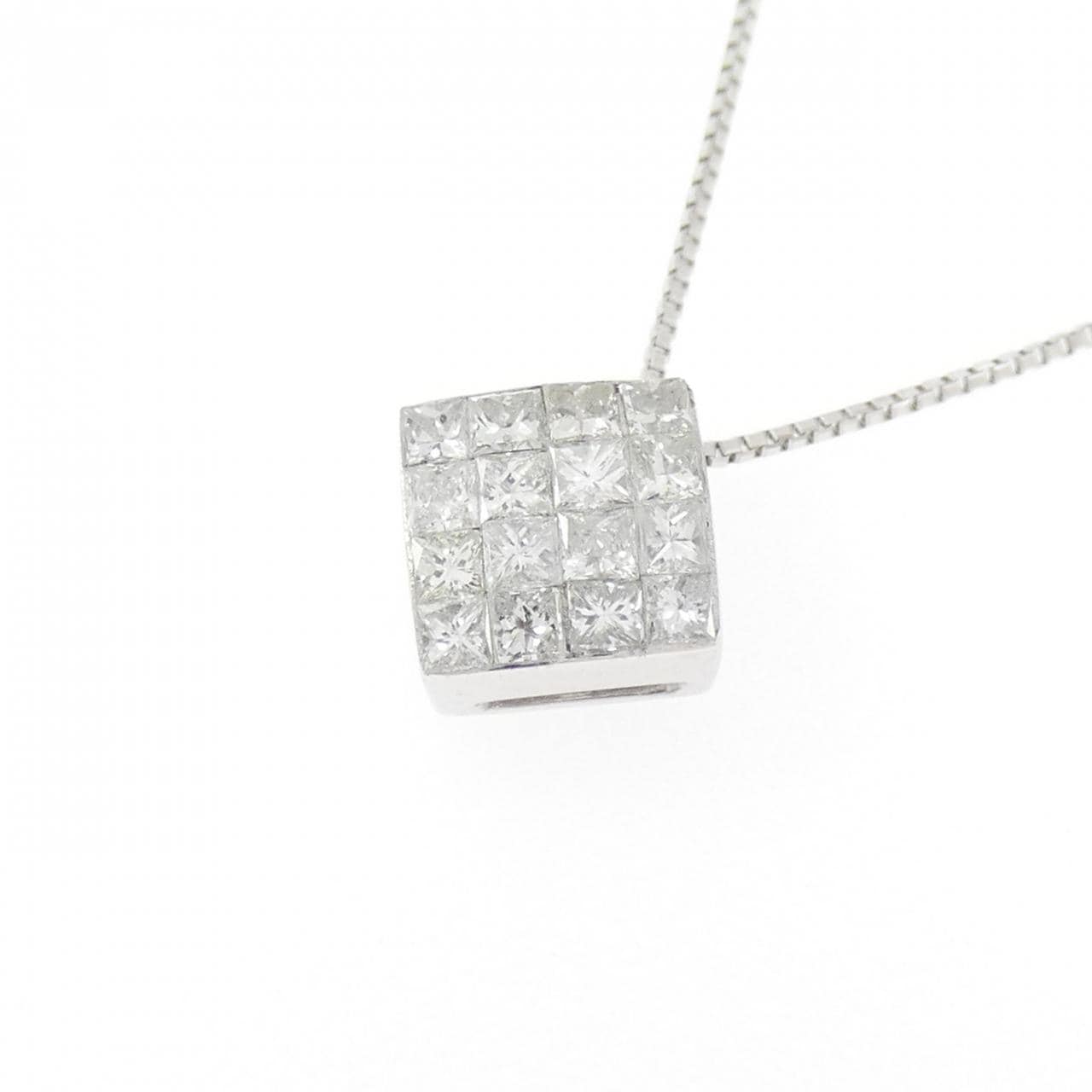K18WG ダイヤモンド ネックレス 0.35CT
