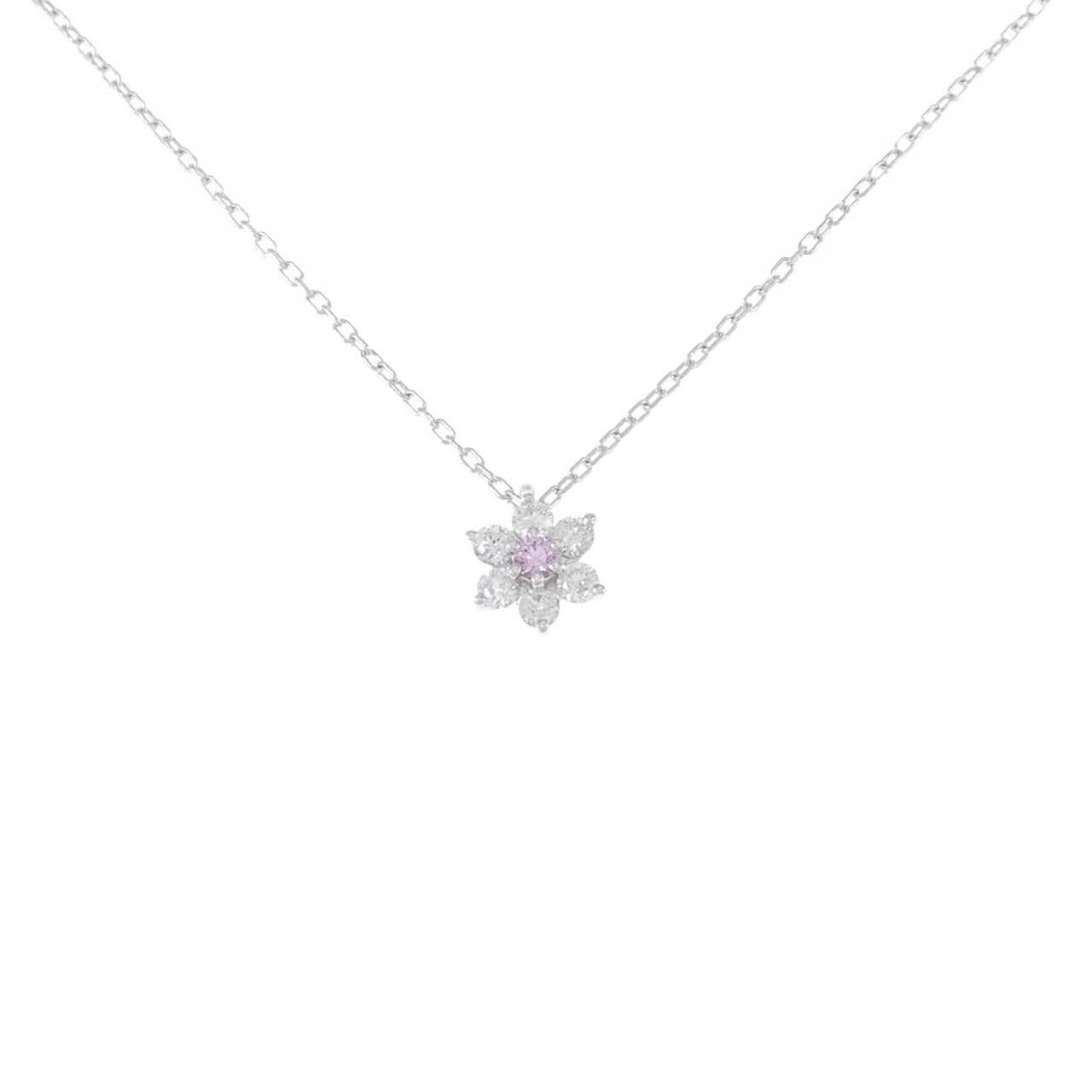 K18WG flower sapphire necklace