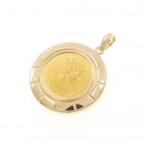K18YG (框) 硬币吊坠