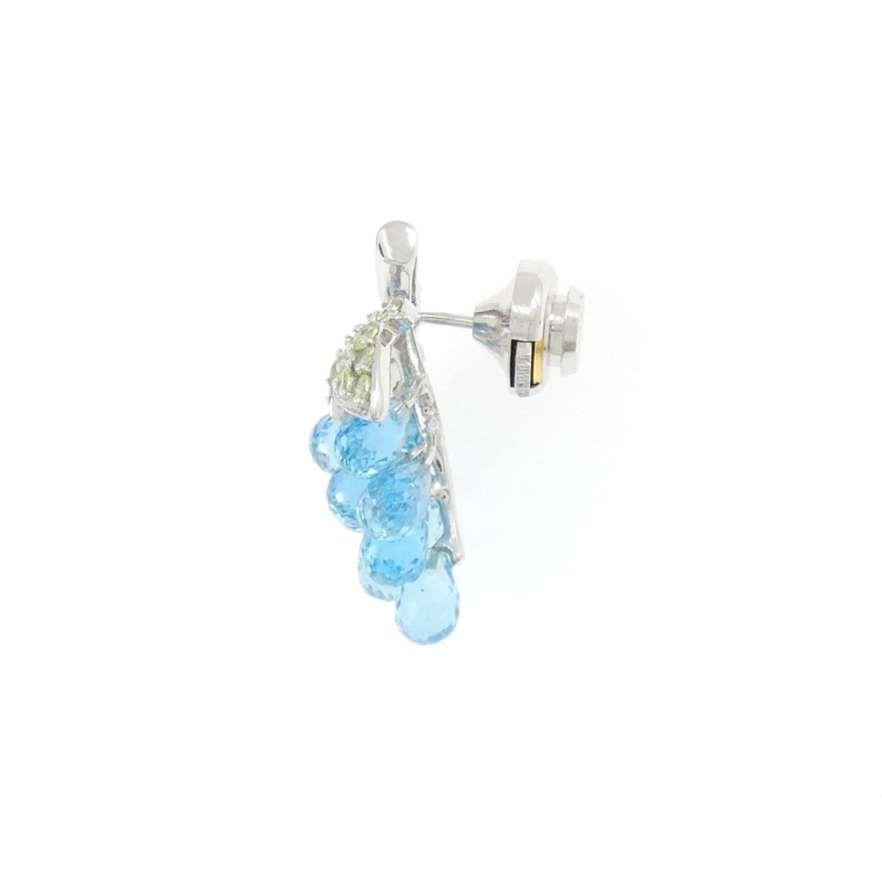 K18WG ブルートパーズ ブローチ 8.98CT