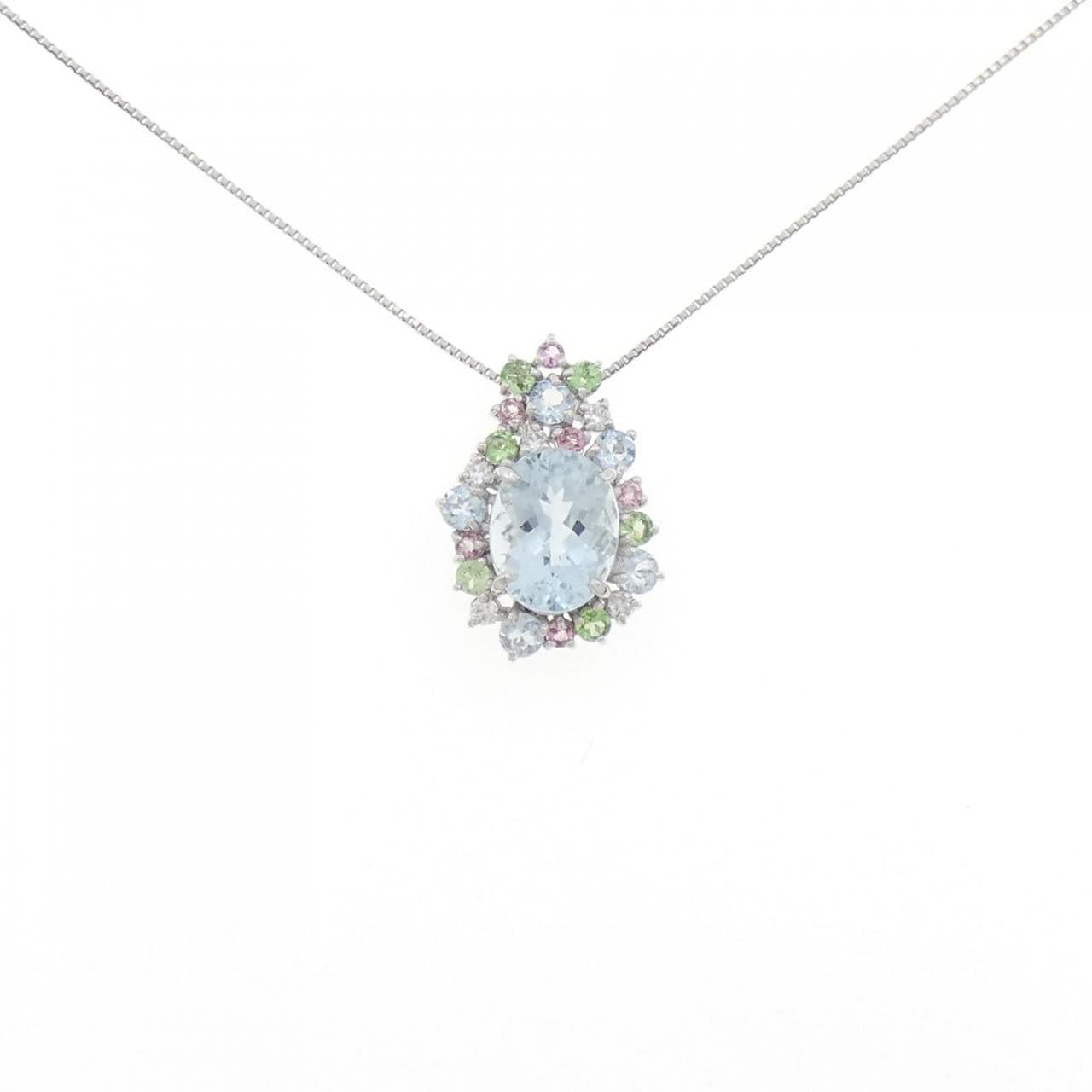 [BRAND NEW] PT Aquamarine Necklace 1.70CT