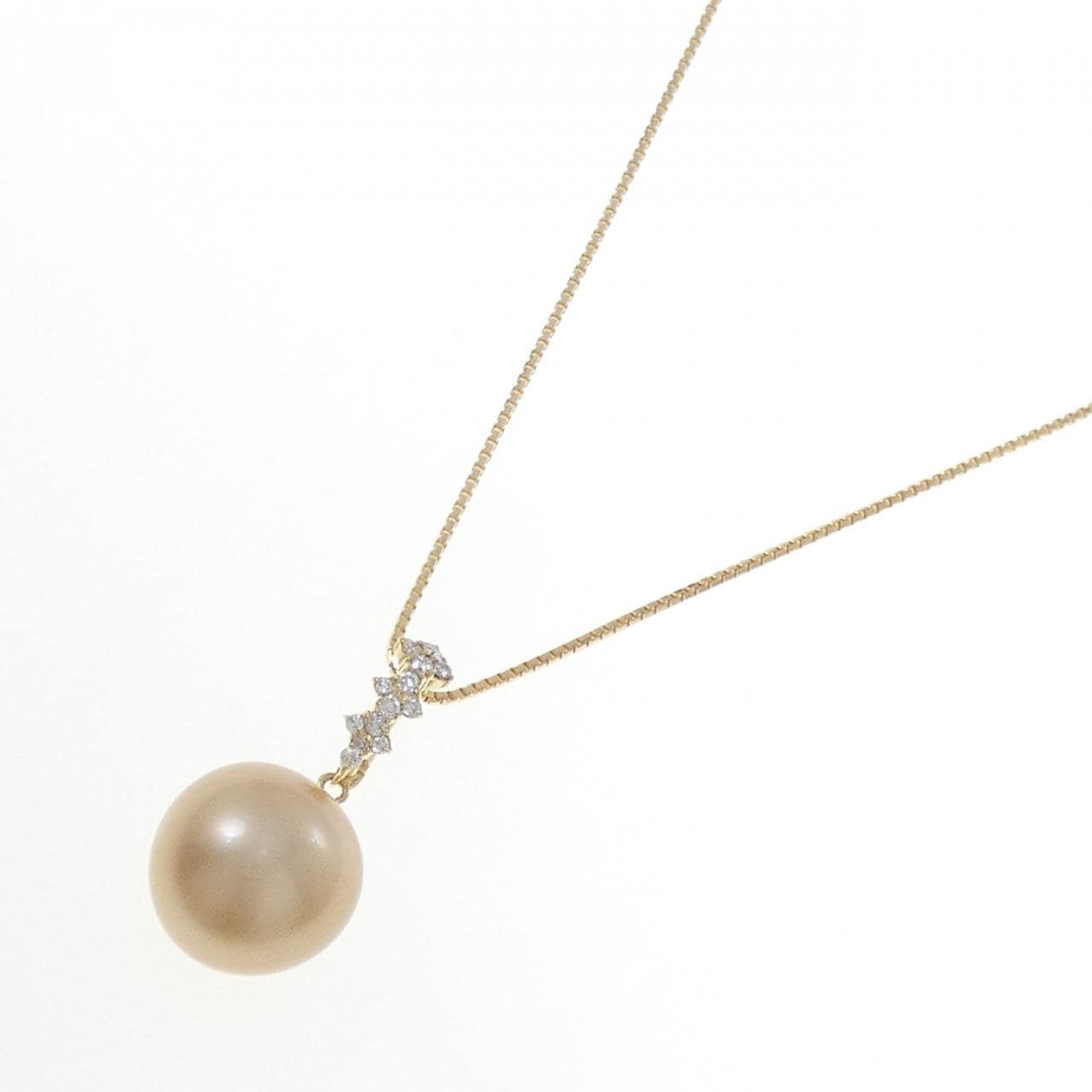 K18YG 白蝶パール ネックレス 13.5mm