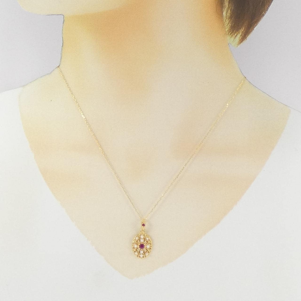 K18YG カラーストーン ネックレス