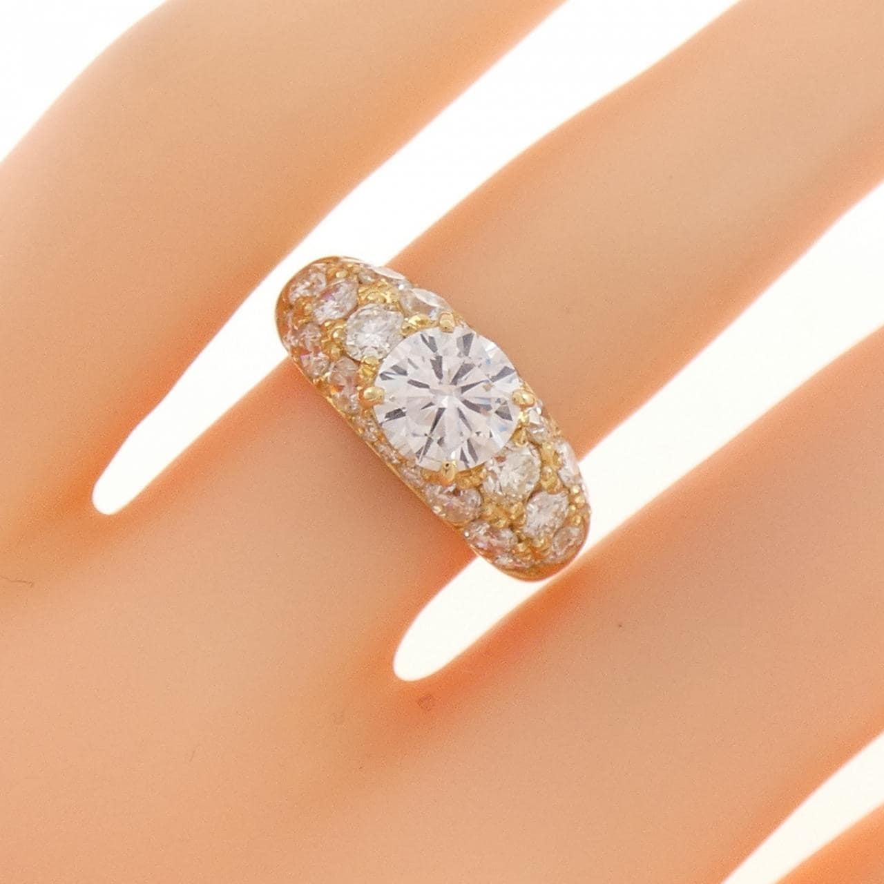 K18YG ダイヤモンド リング 1.015CT G SI2 Good