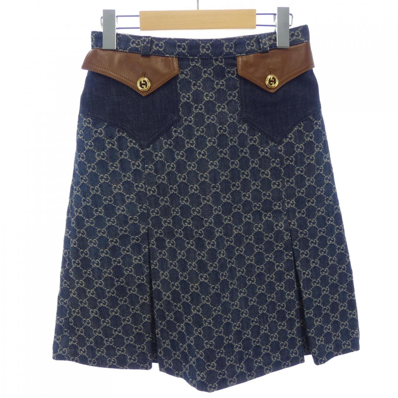 グッチ GUCCI ウォッシュド オーガニックデニムスカート 651415 XDBLL スカート