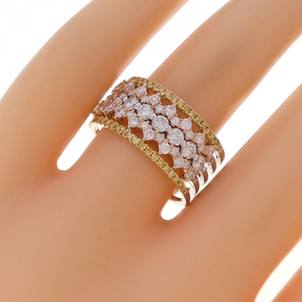 K18スリーカラー ダイヤモンド リング 1.06CT