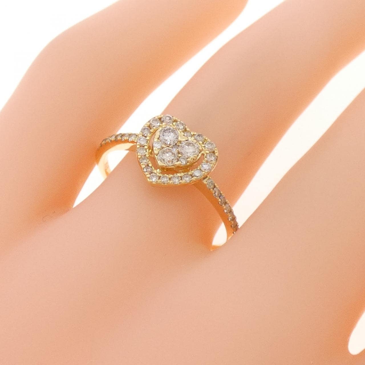 K18YG ハート ダイヤモンド リング 0.40CT