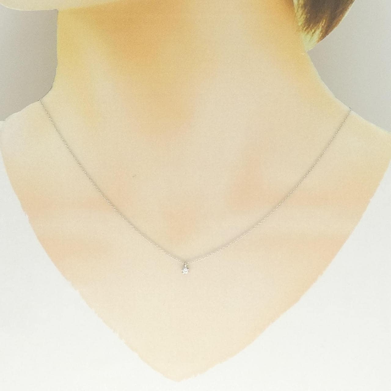 PT850 ソリティア ダイヤモンド ネックレス 0.05CT