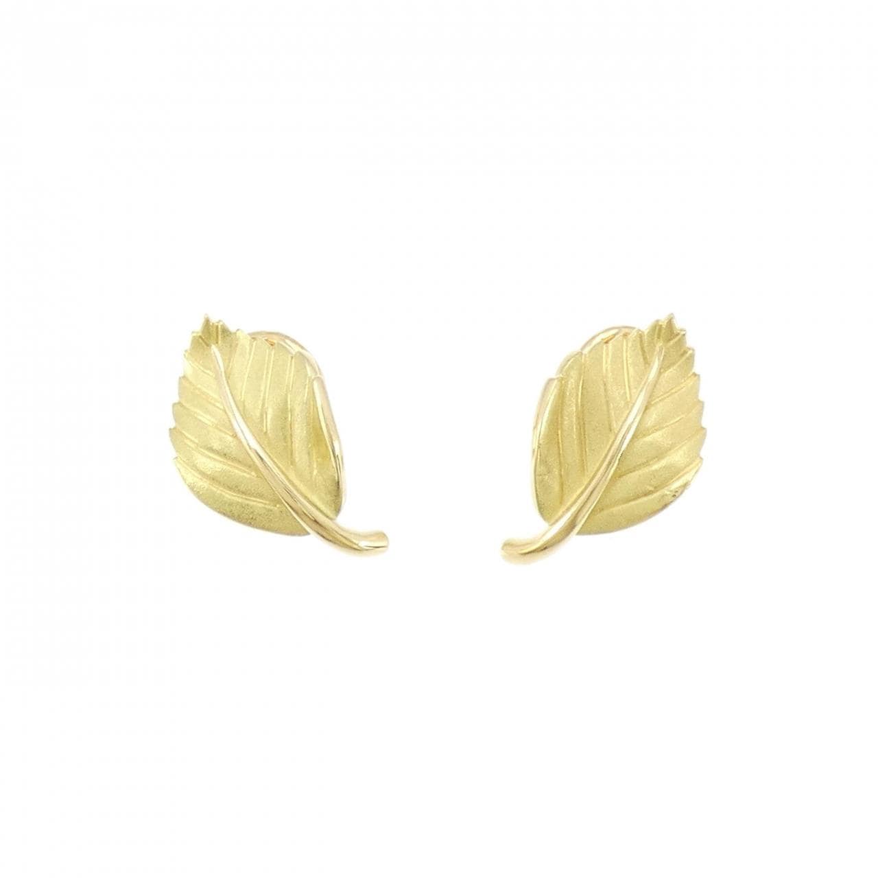 TIFFANY 750YG Leaf Earrings