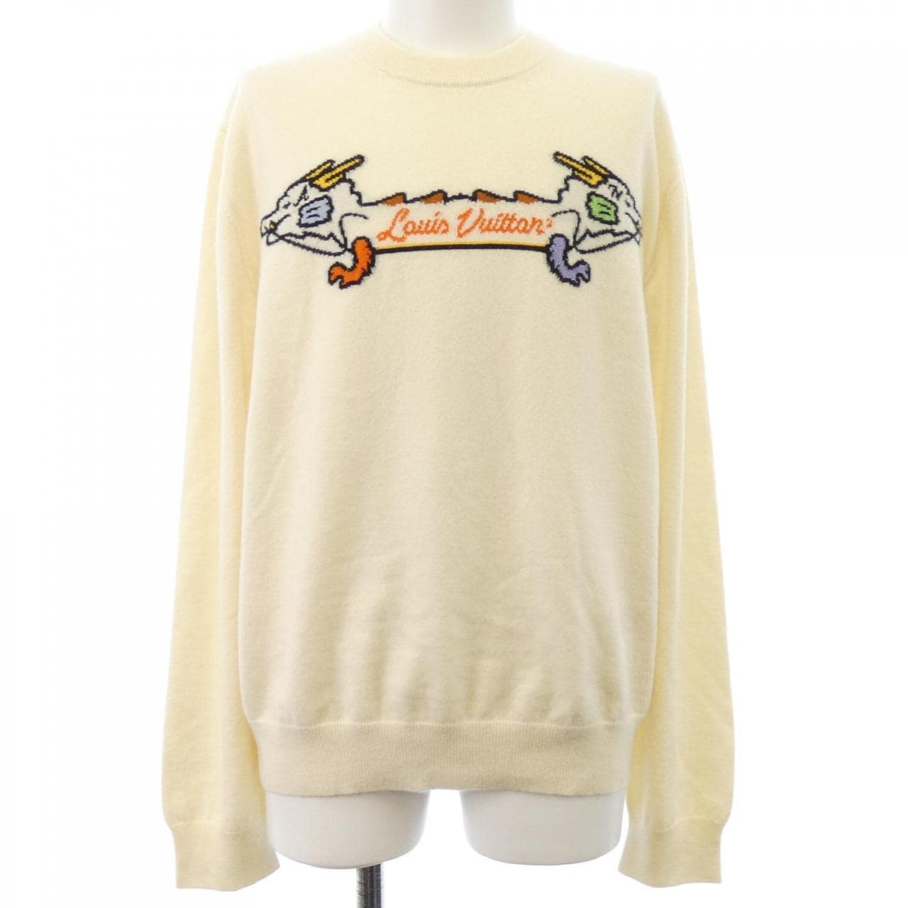 ルイヴィトン LOUIS VUITTON インタルシアジャカードグラフィックカシミヤクルーネック　NIGO HMN02WDLB ニット