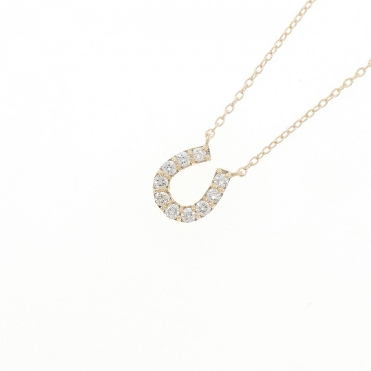 【リメイク】K10YG ホースシュー ダイヤモンド ネックレス 0.15CT