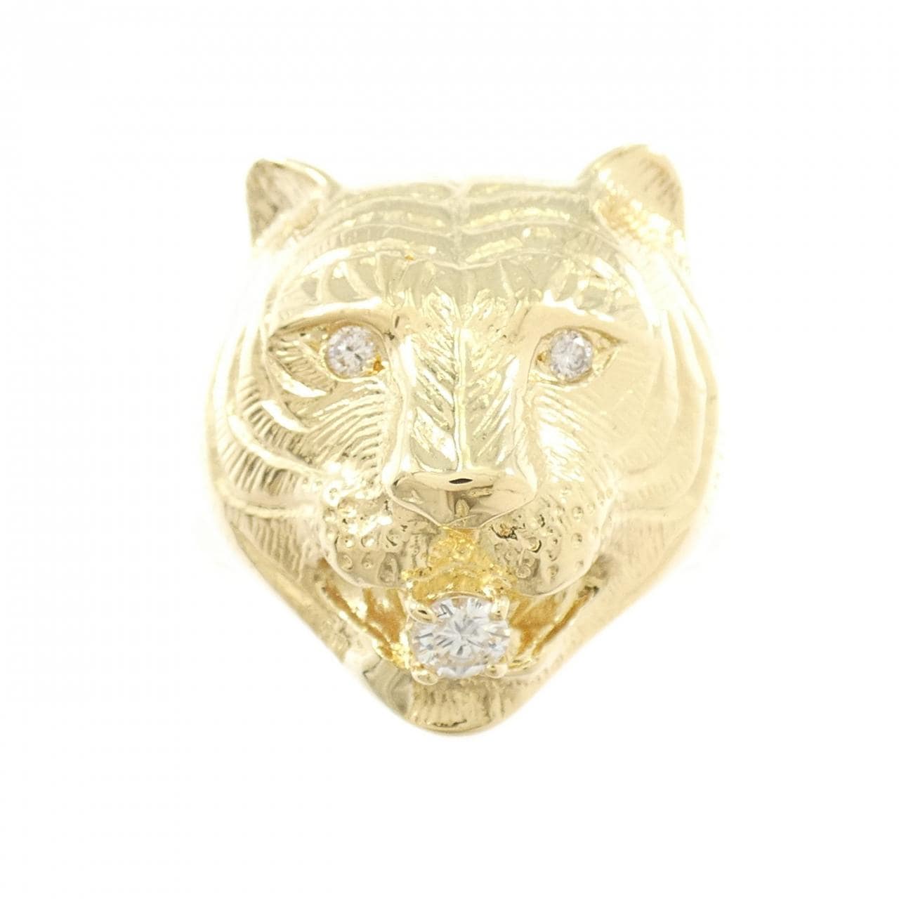 K18YG タイガー ダイヤモンド リング 0.10CT