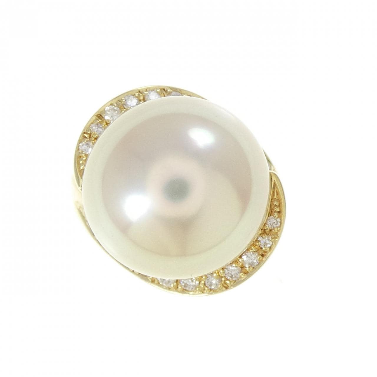 K18YG 白蝶パール リング 14.5mm