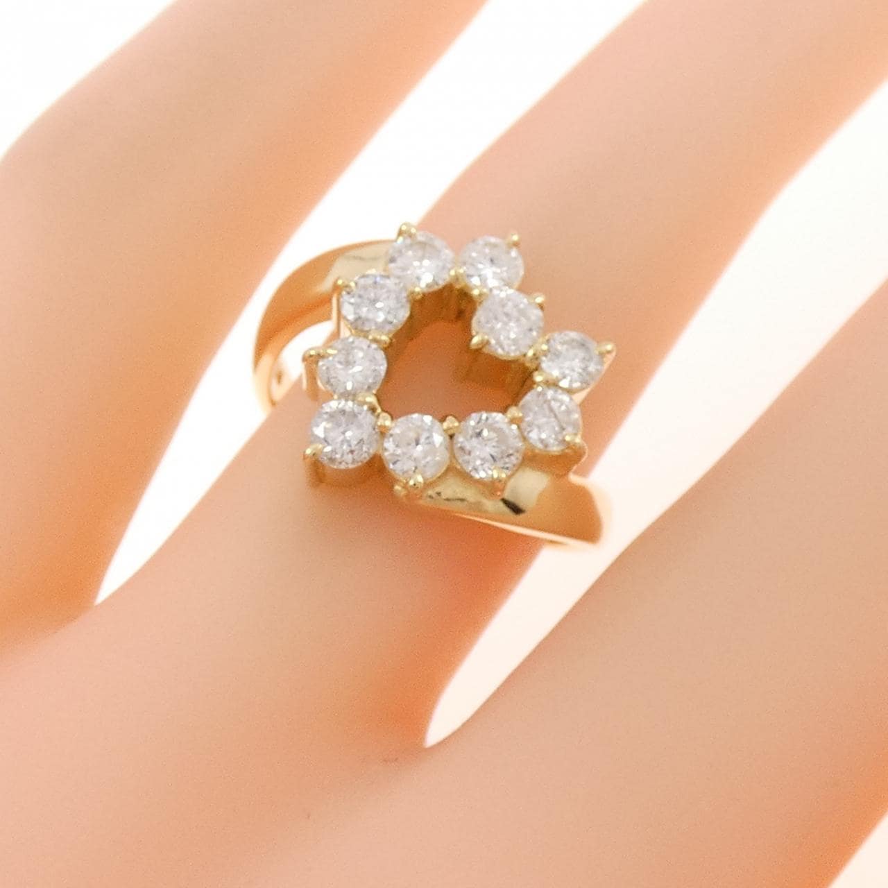K18YG ハート ダイヤモンド リング 1.00CT