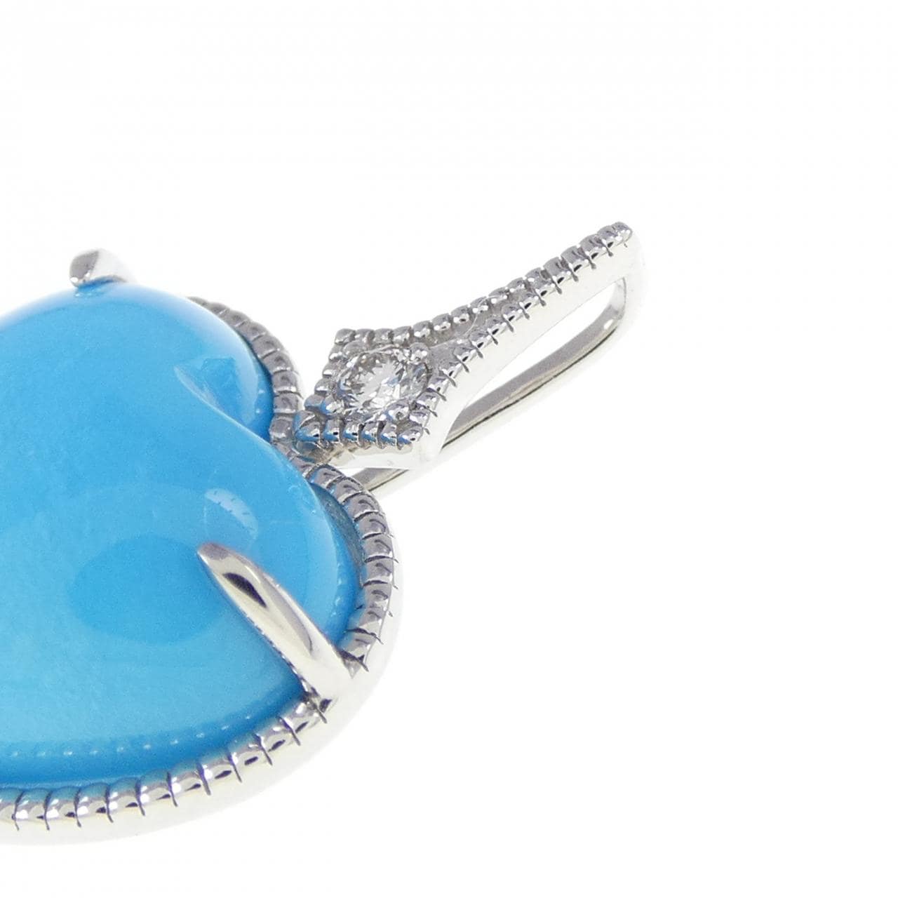 PT999 ハート ターコイズ ペンダント 4.00CT