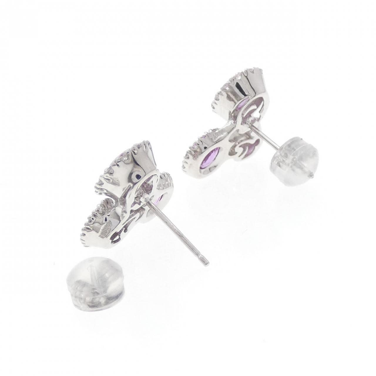 K18WG Sapphire Earrings 2.60CT