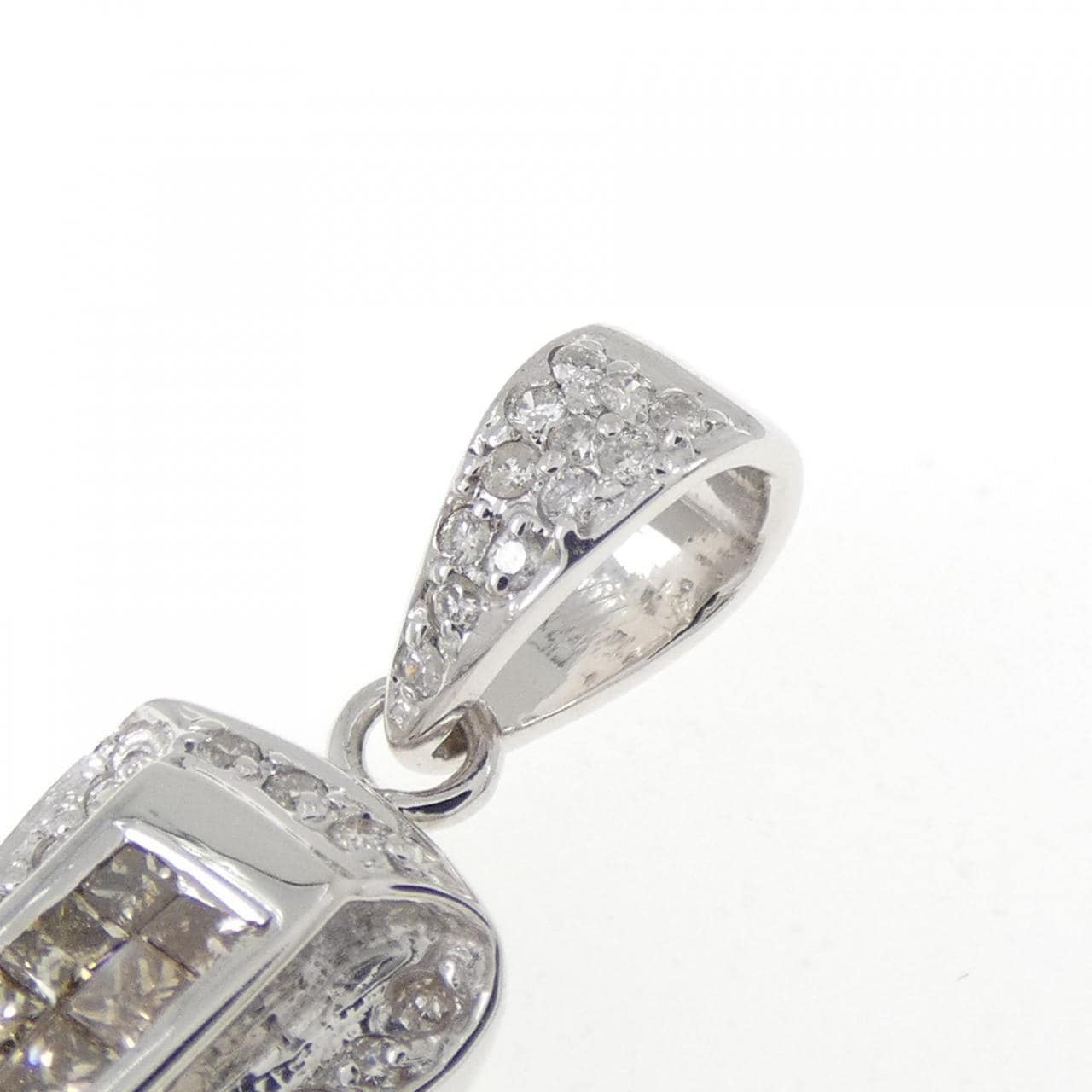 750WG クロス ダイヤモンド ペンダント 2.10CT