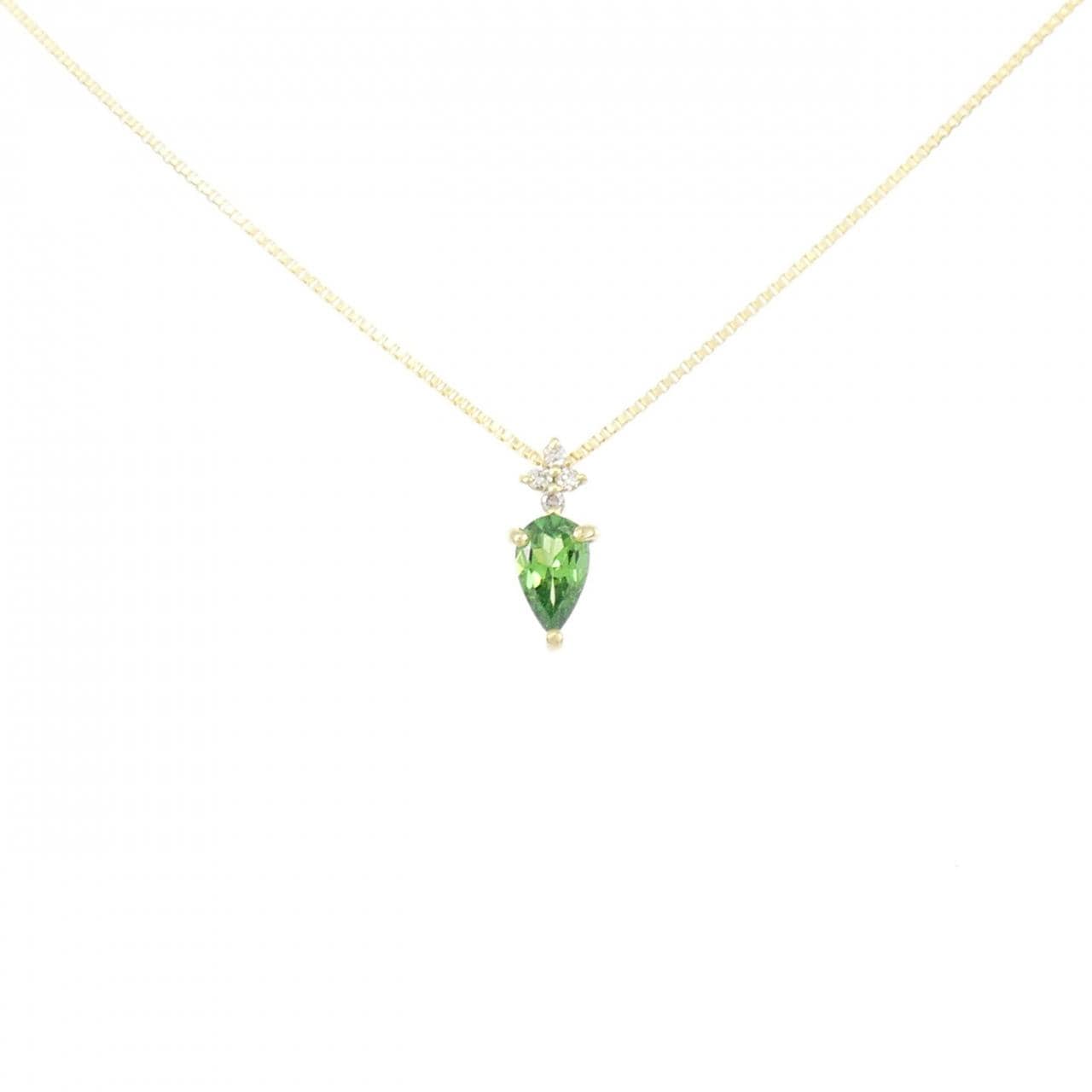 [BRAND NEW] K18YG Green Garnet Necklace 0.20CT