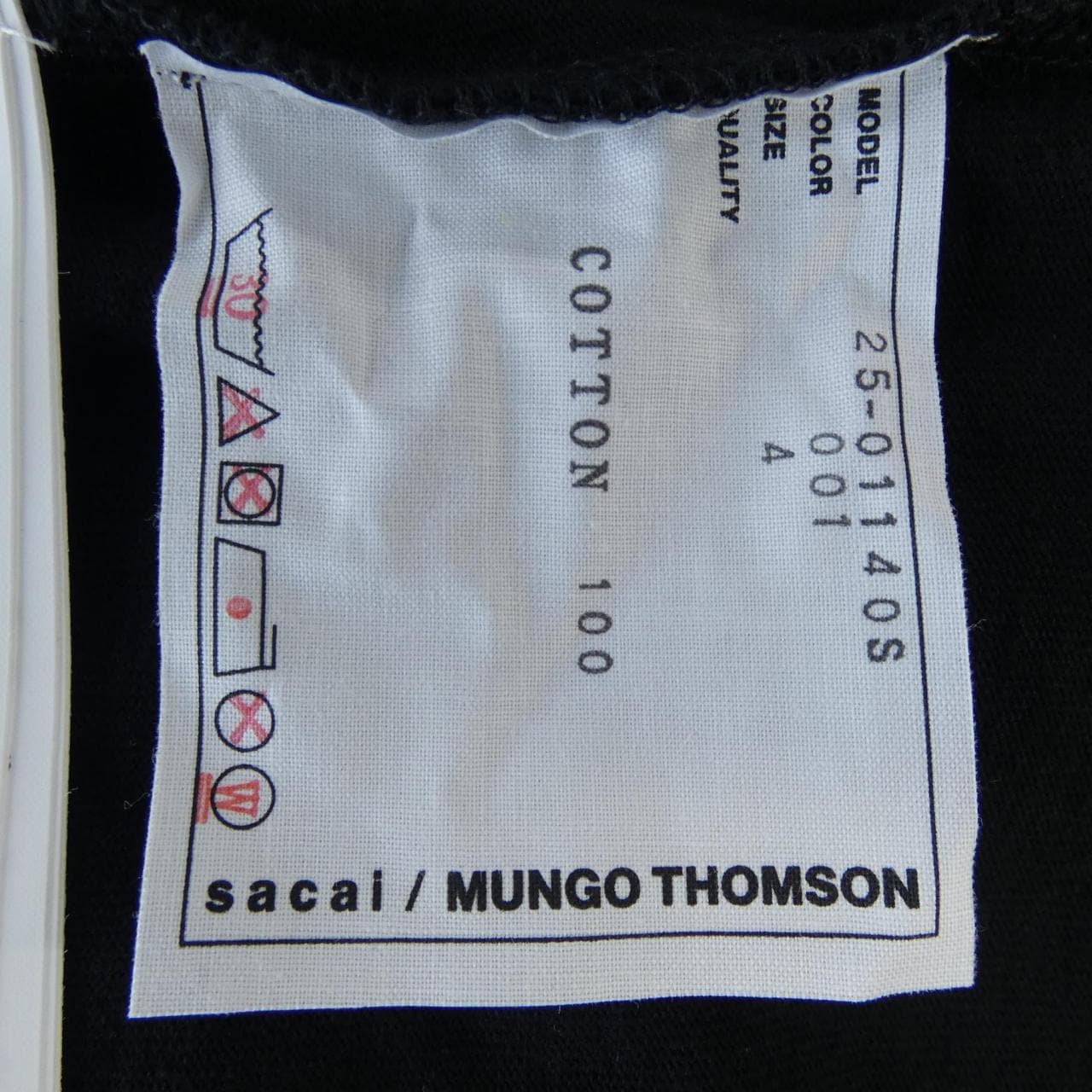 サカイ SACAI MUNGO THOMSON 25-01140S UNISEX Tシャツ
