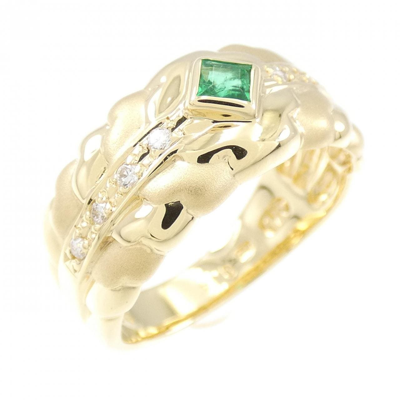 K18YG Emerald Ring 0.14CT