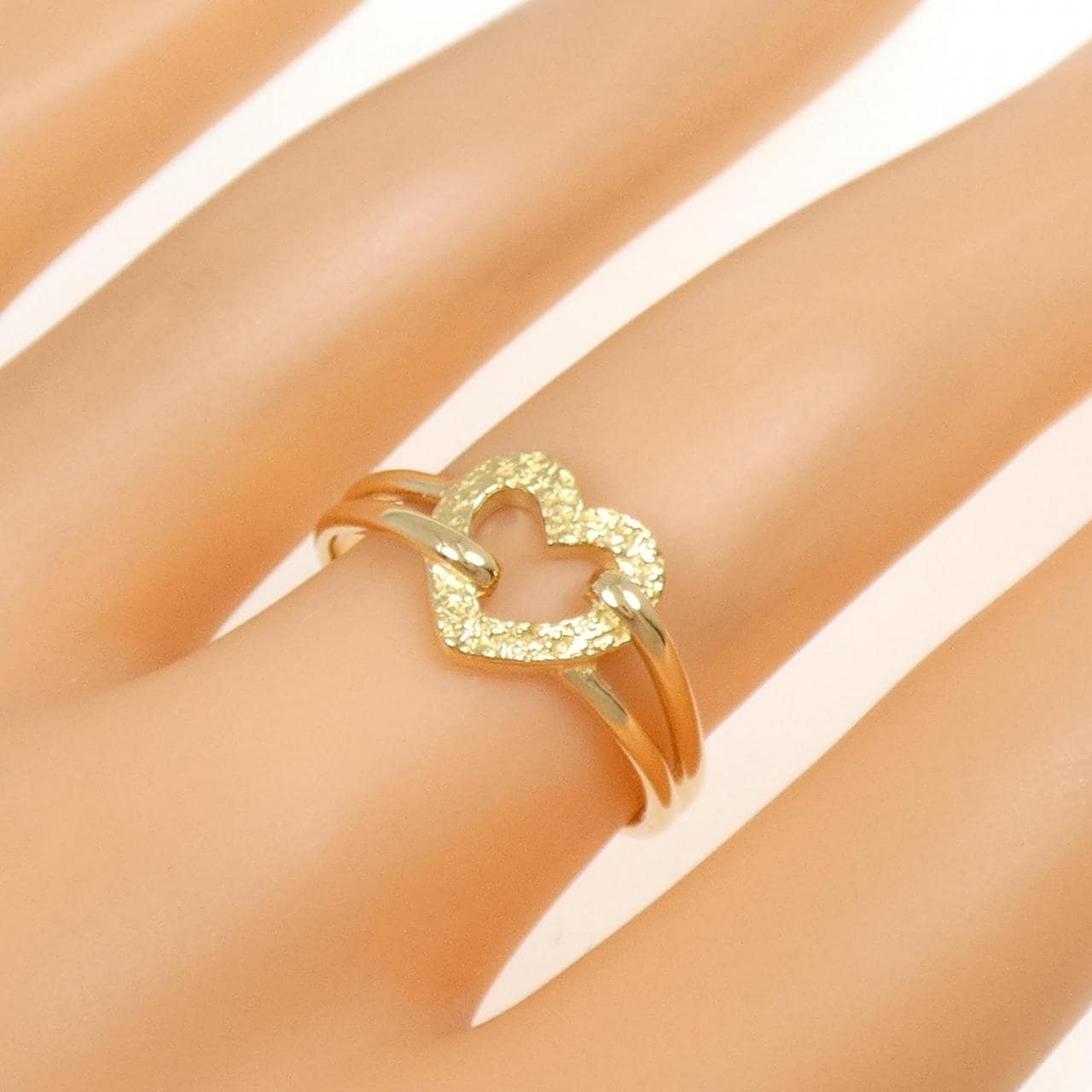 K18YG ハート リング