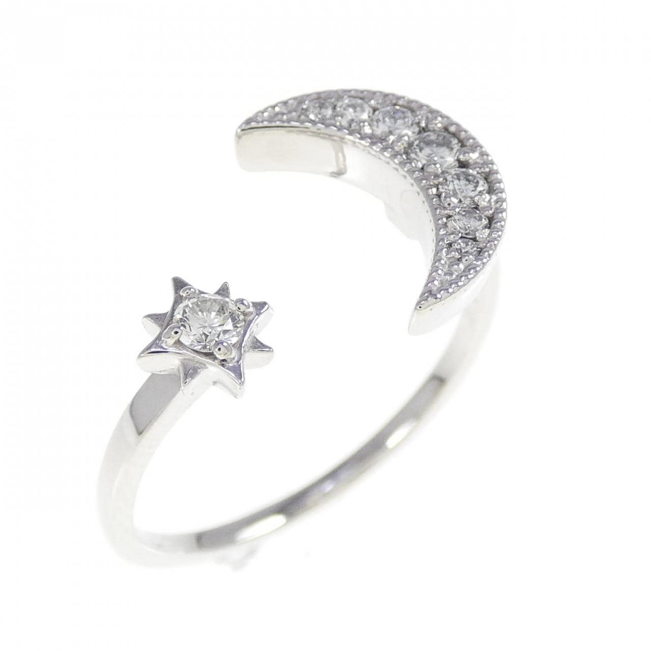 PT900 ムーン×スター ダイヤモンド リング 0.15CT