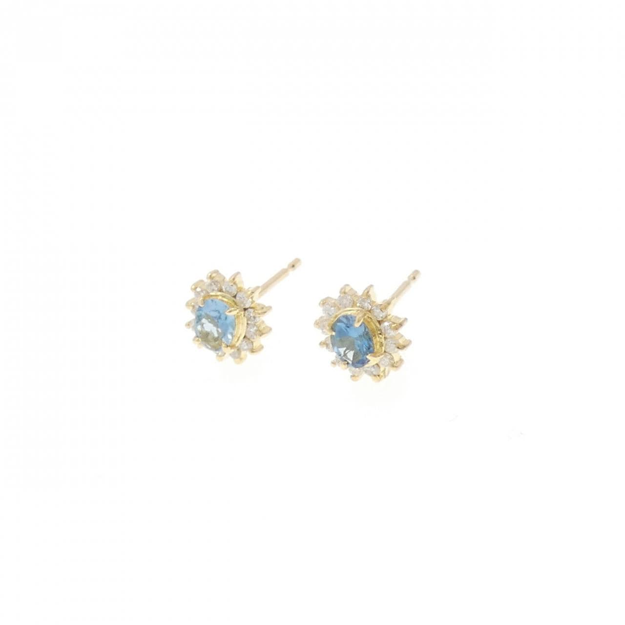 K18YG Aquamarine earrings