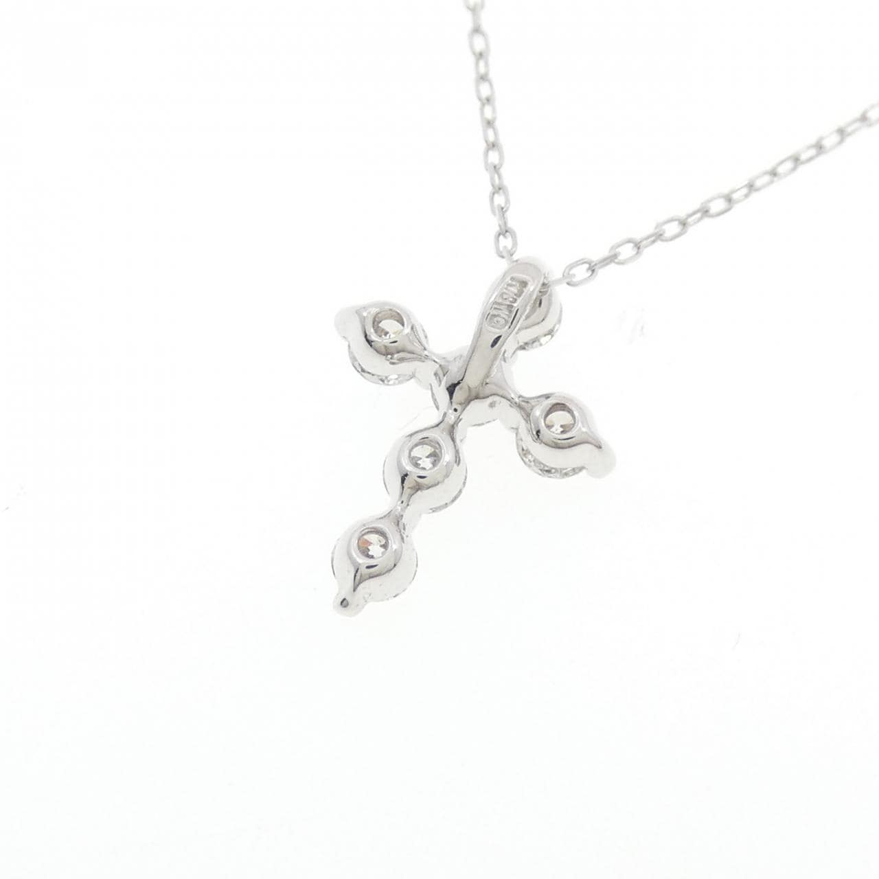 K18WG クロス ダイヤモンド ネックレス 0.50CT