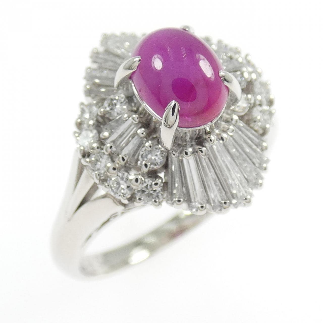 PT900 Star Ruby Ring 1.47CT