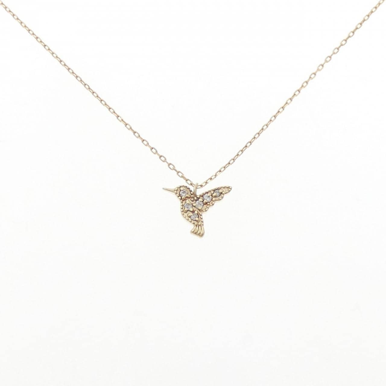 K10YG バード ダイヤモンド ネックレス 0.03CT