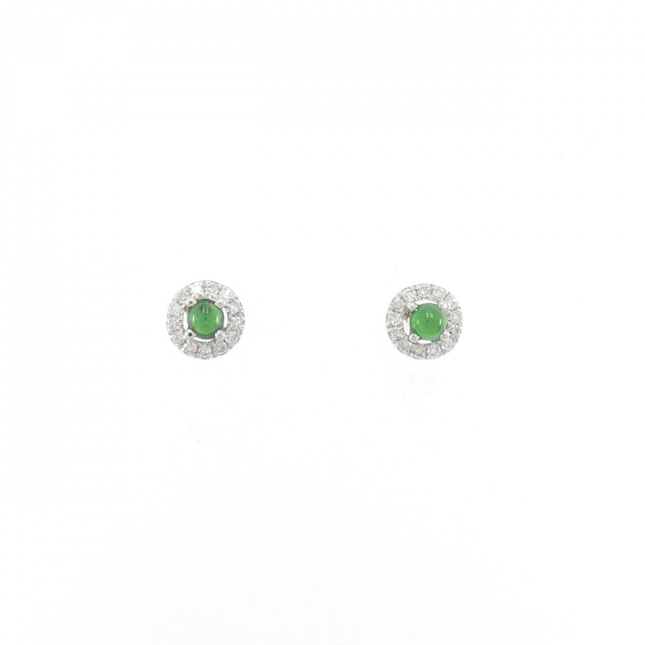 K18WG ヒスイ ピアス 0.14CT