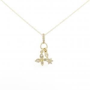 K18YG フラワー ダイヤモンド ネックレス 0.41CT