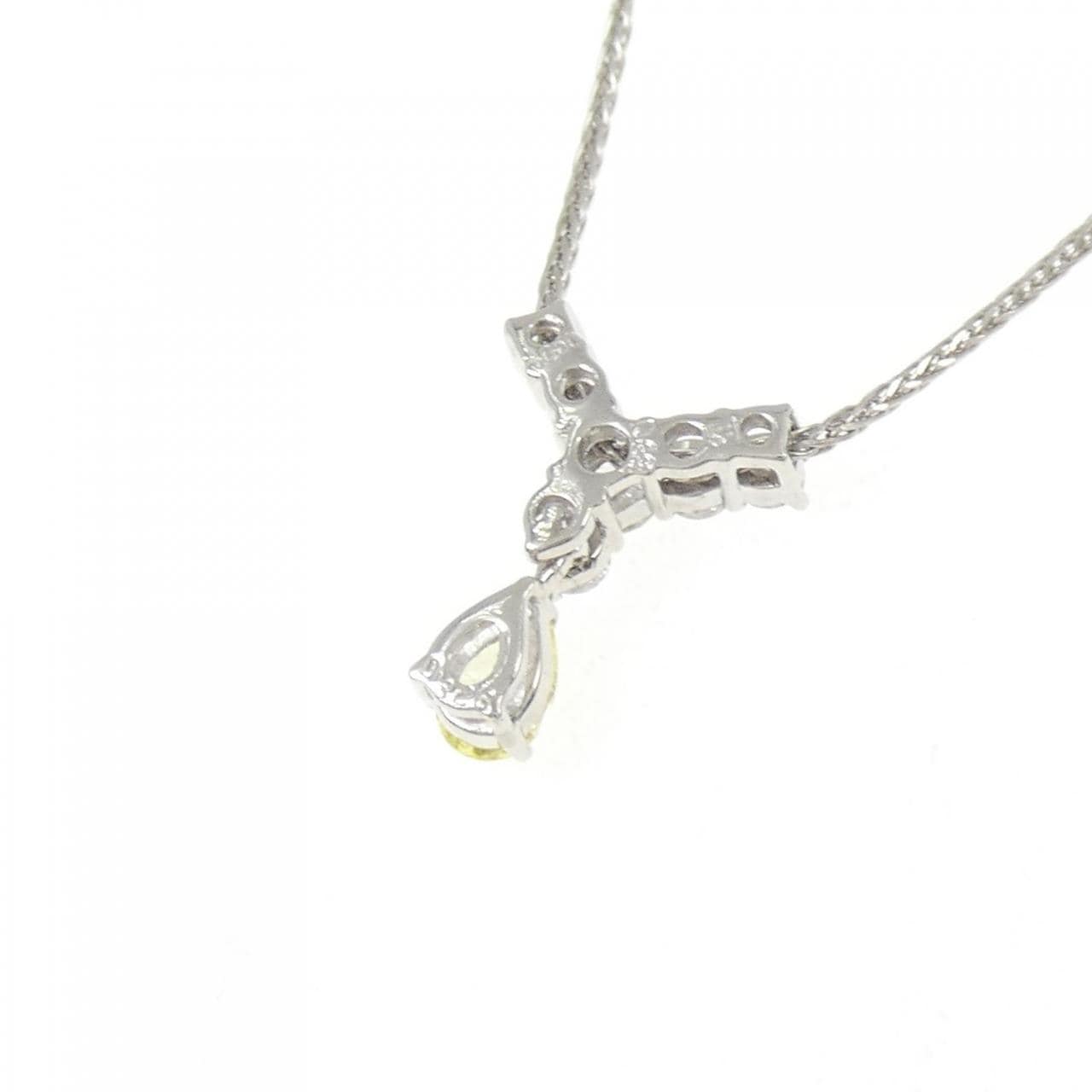 PT950/PT850 ダイヤモンド ネックレス 0.326CT FY SI1 ペアシェイプ