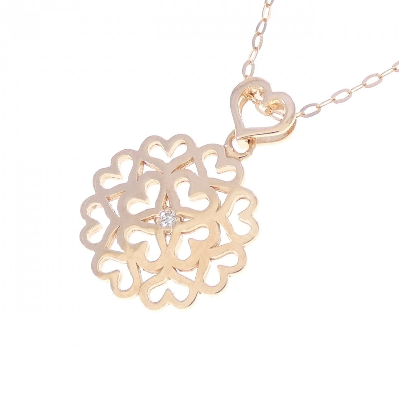 コメ兵｜K10PG ハート ダイヤモンド ネックレス 0.01CT｜ジュエリー