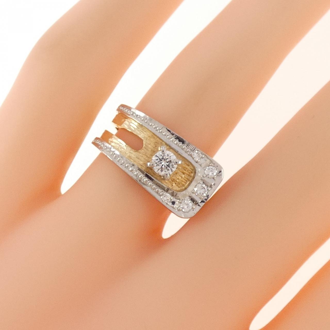 K18YG/PT ダイヤモンド リング 0.16CT