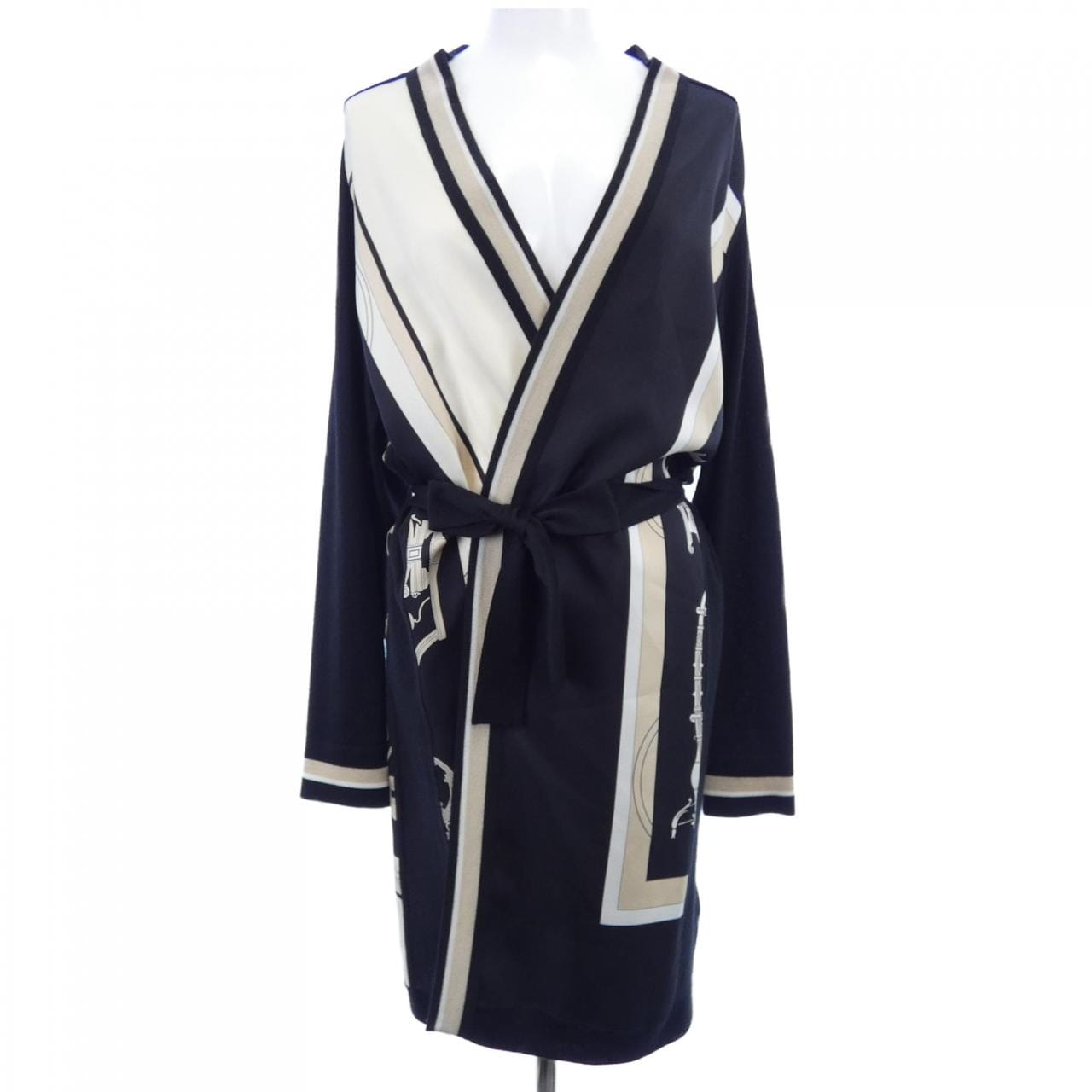 エルメス HERMES EX-LIBRIS 3E2804D7 ツイルレーヌ ロングカーディガン