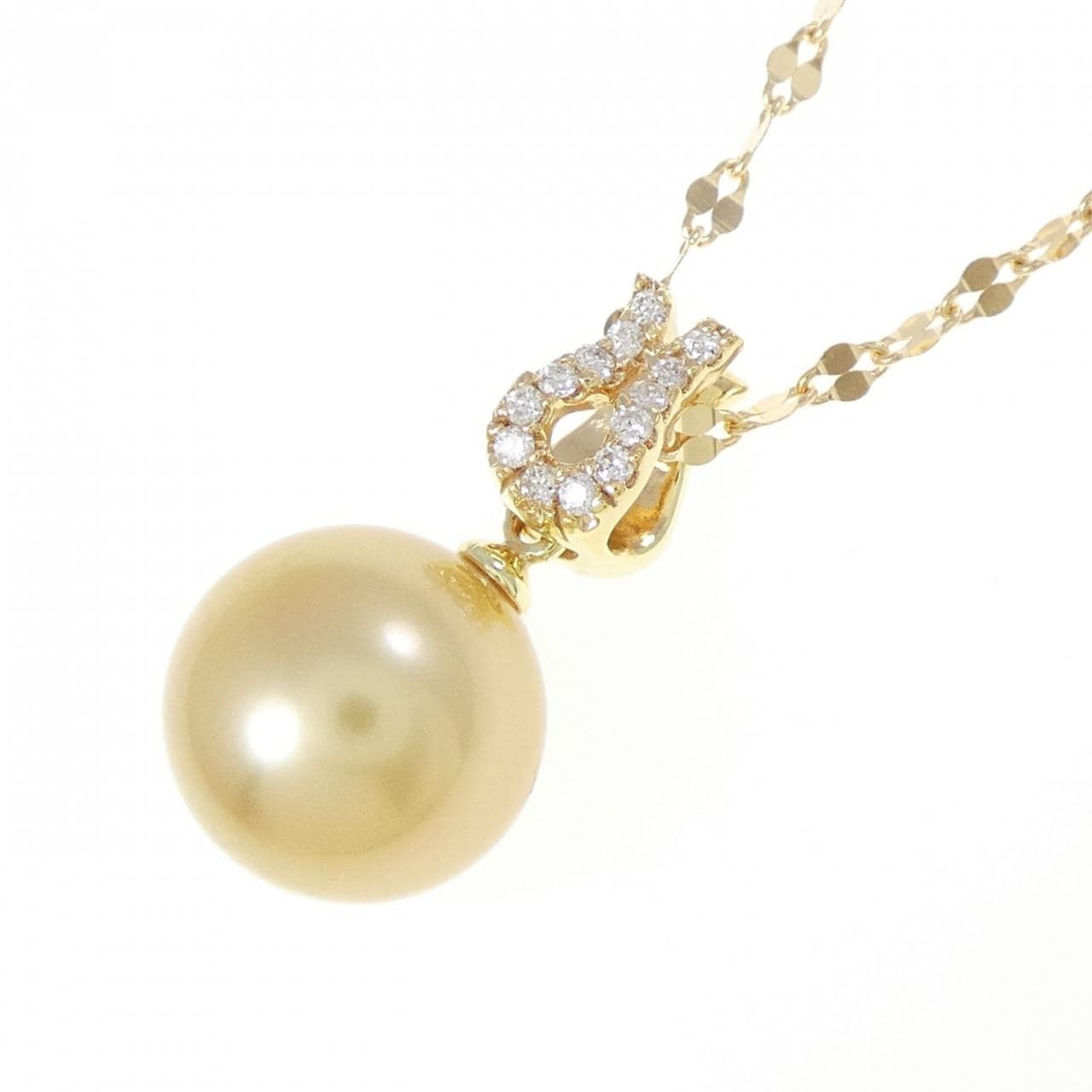 K18YG 白蝶パール ネックレス 10.6mm