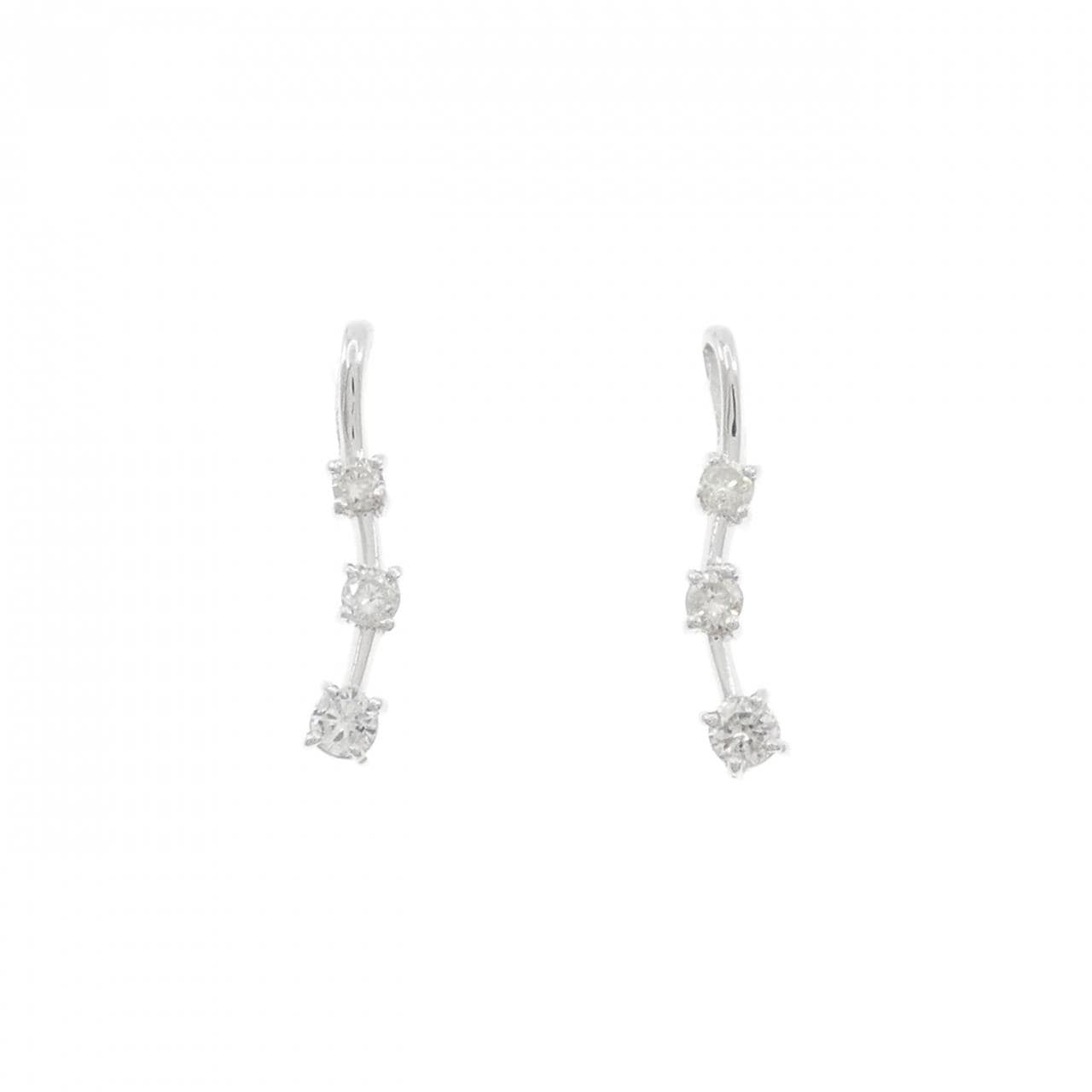 K18WG ダイヤモンド ピアス 0.30CT