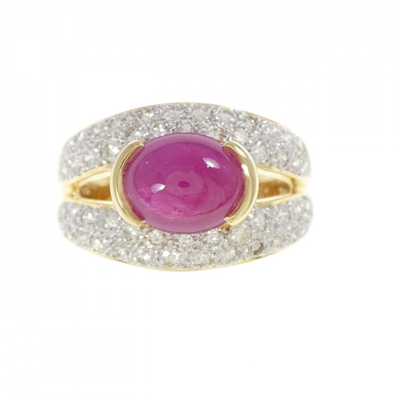 K18YG/K18WG ルビー リング 2.48CT