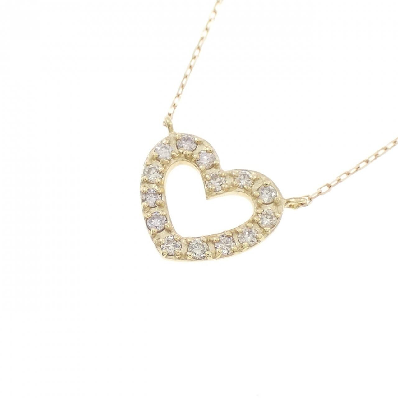 【新品】K10YG ハート ダイヤモンド ネックレス 0.10CT