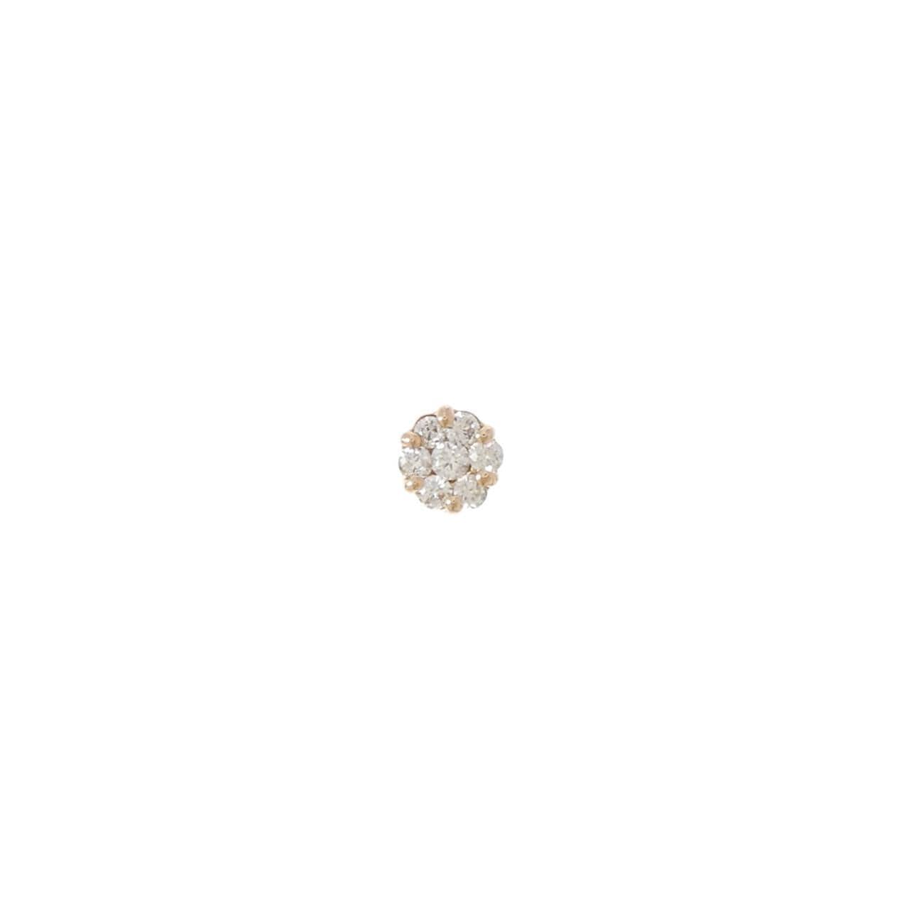 K18PG ダイヤモンド ピアス 0.10CT 片耳