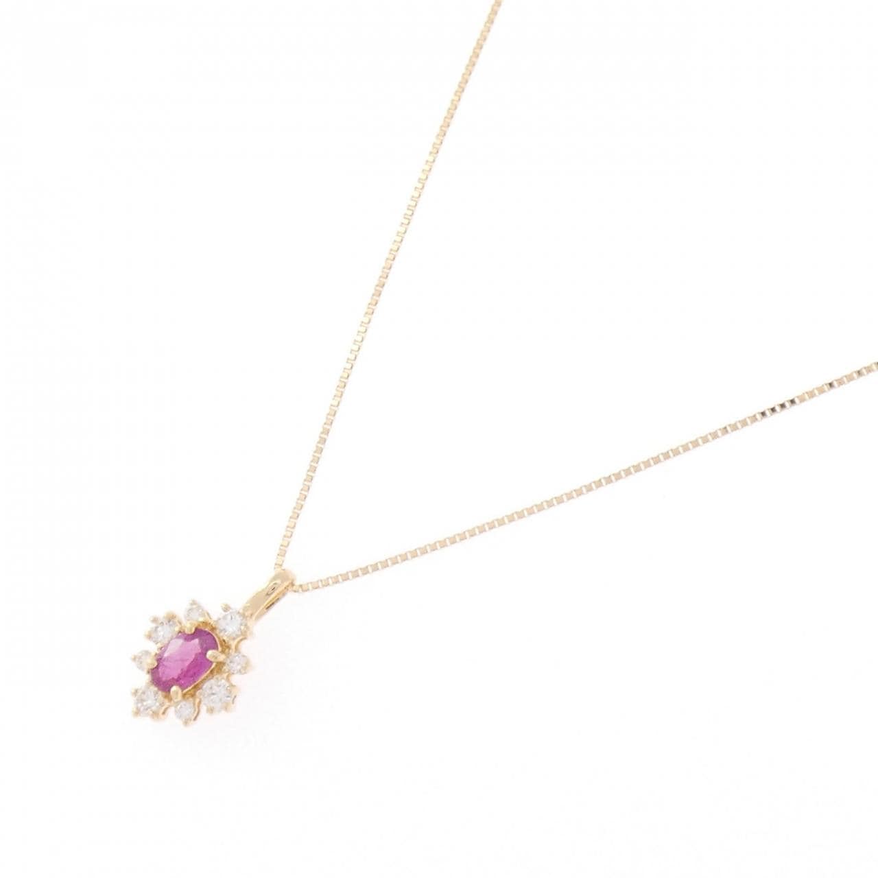K18YG ルビー ネックレス 0.26CT