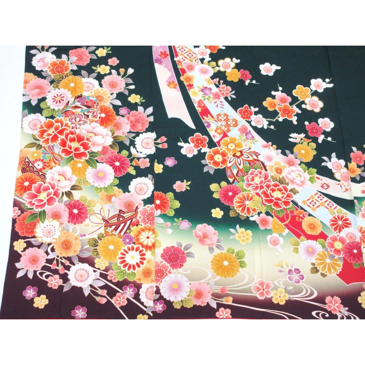 振袖　友禅金彩加工　ボカシ染